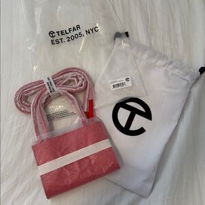 NWT Teflar Small Red Patent Shopping Bag